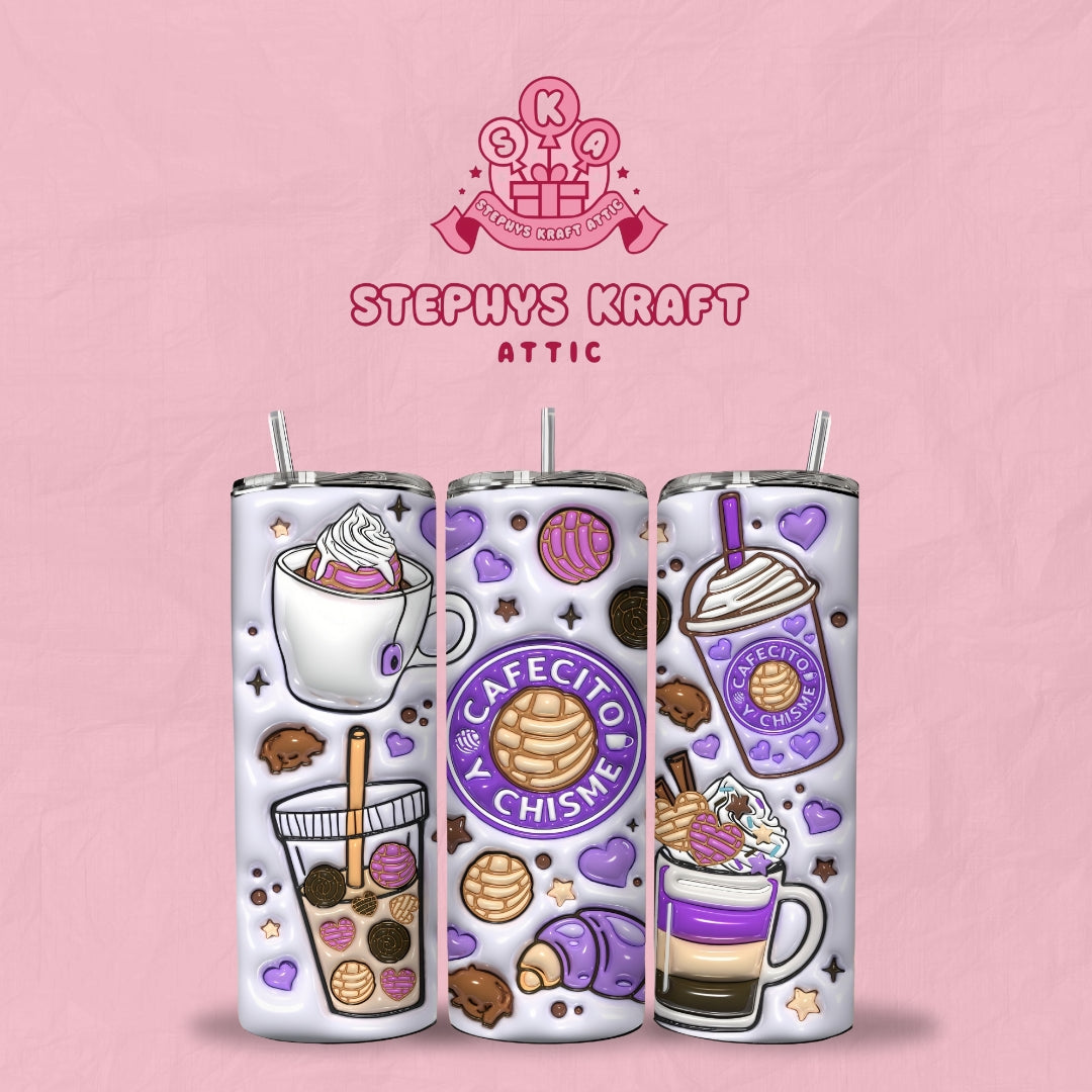 Cafecito y Chisme Tumbler (Purple)